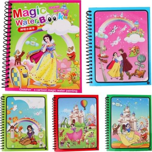 Disney Princess Montessori Coloring Book Scrib Magic Pen Pranche Painting For Kids Toys Draw Magic Water Birthday Present Book