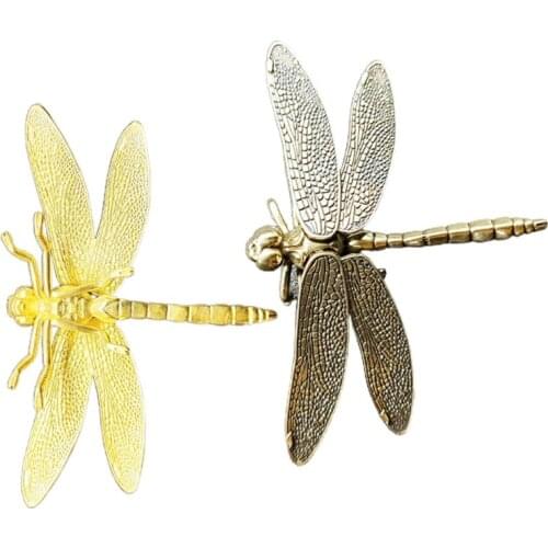 Brass Dragonfly with Detachable Wing Desktop Ornaments Creative Model Decor for Home Indoor Desktop Decoration Art Craft