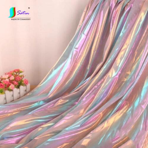 Laser Symphony, Gradient Hot Stamping Fabric, Stage Background, Fashion Design, Shiny Decorative Color Fabric A0144F