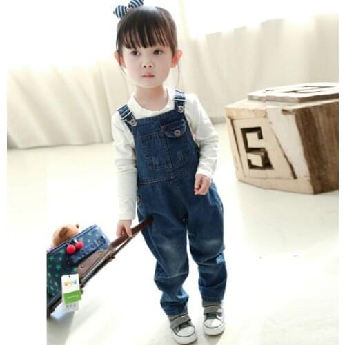 Fashion Girls Boys Denim Overalls High Quality Kids Overall Jeans For Spring & Autumn Baby Jumpsuit 1-6 Years Old Children Gifts