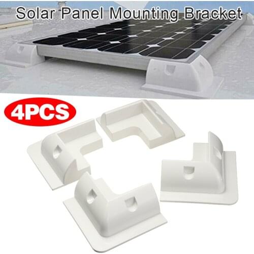 4Pcs White Solar Panel Mounting Fixing Bracket Solar Panel Mounting Support for Caravans Camper RV Lorries Buses Boats Yachts