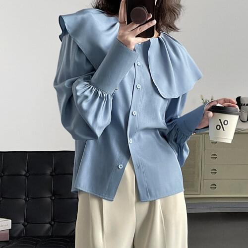 MOOIRUE APPAREL Light Blue Blouses