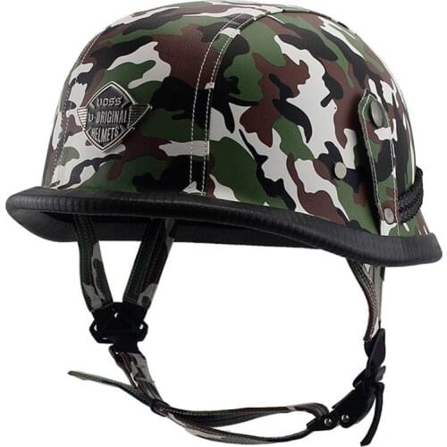 Motorcycle Helmet Half Face Vintage Retro German Scooter Mens Helmet Head Safety Protection Gear Motorbike Helmet DOT Approved