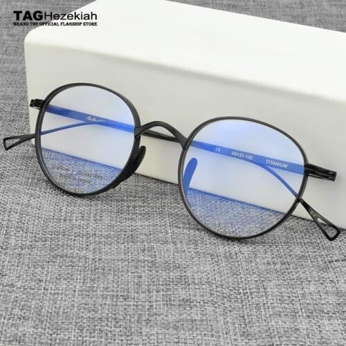 2021 new Retro Round titanium glasses frame men brand vintage eyeglasses myopia computer eyeglasses frames for women spectacles