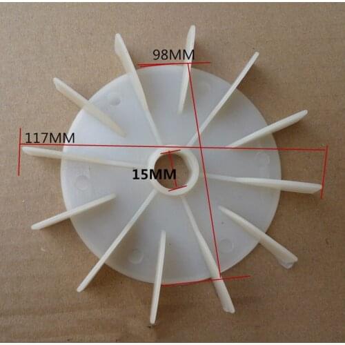2 PCS Single-phase motor plastic fan blade Air pump fan 15mm D-type hole hole Cooling 98mm 117mm