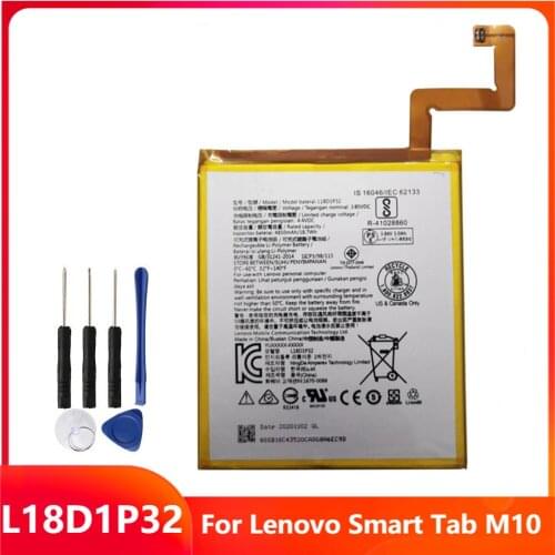 Original Replacement Tablet Battery L18D1P32 For Lenovo Smart Tab M10 Genuine Rechargable Batteries 4850mAh With Free Tools