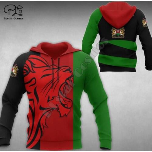 PLstar Cosmos Kenya Country Flag Tribe Culture Tattoo Tracksuit 3Dprint Men/Women NewFashion Harajuku Hoodies Pullover Jacket 24