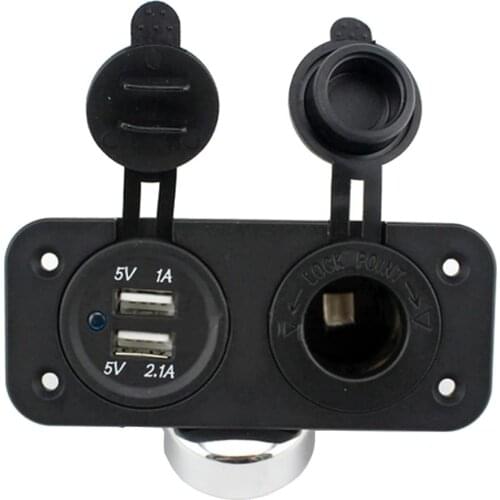 Dual USB Car Cigarette Lighter Socket Plug Splitter 12V Charger Power Adapter Outlet,2.1A mobile phone navigation GPS charging