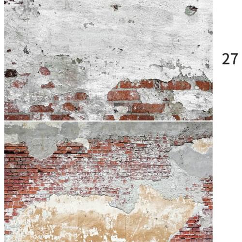 Dilapidated Brick Wall 3D Printing double sides Cement wall pattern Background Big Size 57x87cm For Camera Photo