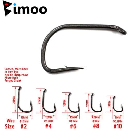 Bimoo 100pcs Coated High Carbon Steel Carp Fishing Hook In-Turn Eye Micro Barbed Terminal Fishing Accessory Tackle