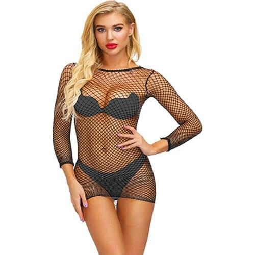 Sexy Lingerie Hot Bodystocking Fishnet Porno Teddies Erotic Underwear Lenceria Bodysuit Sex Babydoll miniskirt dress Beachwear