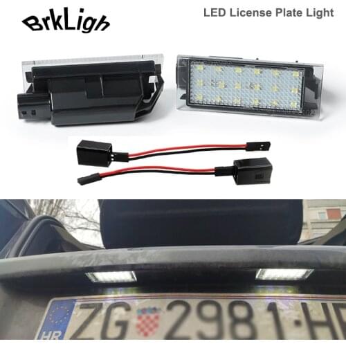 2Pcs No Error LED License Plate Lights Number Lamps Auto Parts For Renault Clio Megane Espace Master Kangoo Trafic Twingo Wind