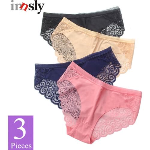 [3 Pieces] Sexy Lace Panties For Women Underwear Fashion Panty Lingerie Breathable Hollow Out Low-Rise Panties Female Briefs