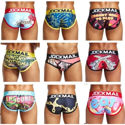 Playful Sexy Men Underwear Print Underpants Briefs Bikini Slips Cueca hombre Male Panties Slip Penis Pouch Lingerie