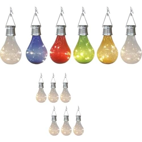 Outdoor Lights with 6 Solar Bulbs, Waterproof for Camping Home Garden Christmas Party Lights