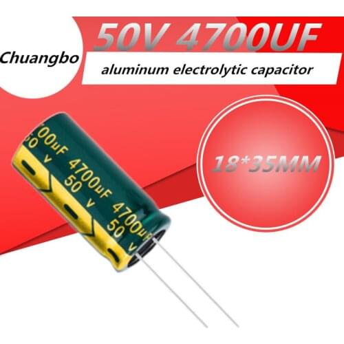 2pcs/lot Higt quality 50V 4700UF 18*35MM low ESR/impedance high frequency aluminum electrolytic capacitor 50V 4700UF 18*35MM
