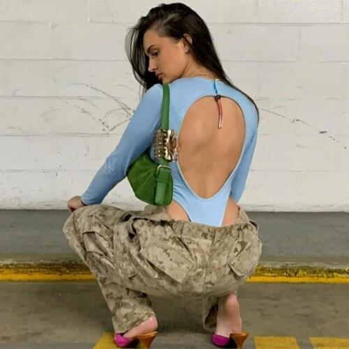 Yimunancy Long Sleeve Bodysuit Women Skinny Bodysuit 2021 Autumn Ladies Solid Causal Bodysuit