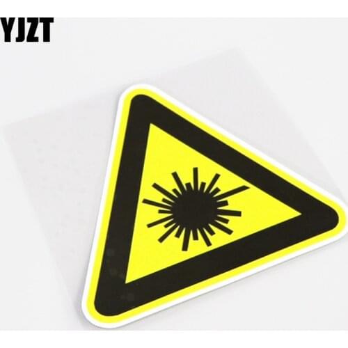 YJZT 12CM*10.8CM Warning Mark Watch Out laser PVC Car Sticker Decal 13-0876