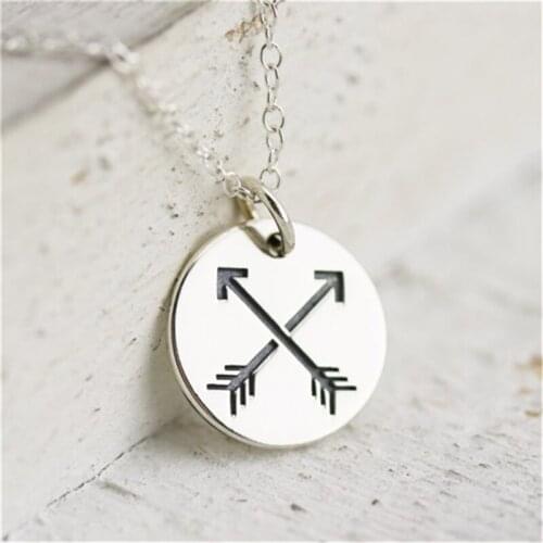 Friendship Jewelry Good Friend One Direction High Quality Arrow Pendant Double Arrow Round Necklace