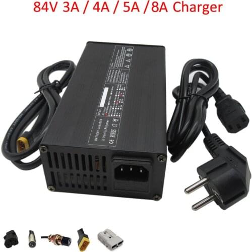 84V 2A 3A 4A 5A 6A Lithium E Bike Charger for 20S 72V Li ion Bicycle Scooter Motocycle Forklift Battery 110V / 220V 50-60Hz