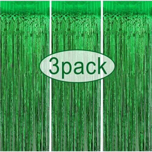 Green Rain Silk Curtain Set Photo Zone Birthday Party Decoration Adult Wedding Banquet Background Decoration Anniversary 2x1m