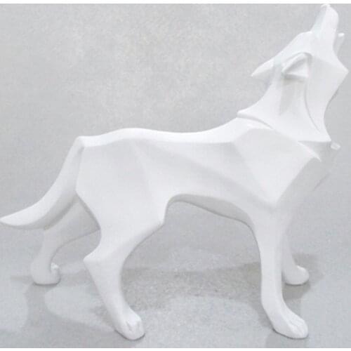 1 Pcs Statue Nordic Wolf Animal Statues for Home Office Decoration Living Room Figurine Creative Wine Cooler Sculpture