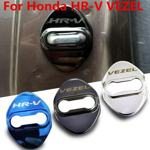 4PCS Car Door Lock Buckle cover car accessories interior Door Lock cover protector Buckle For Honda HRV HR-V VEZEL