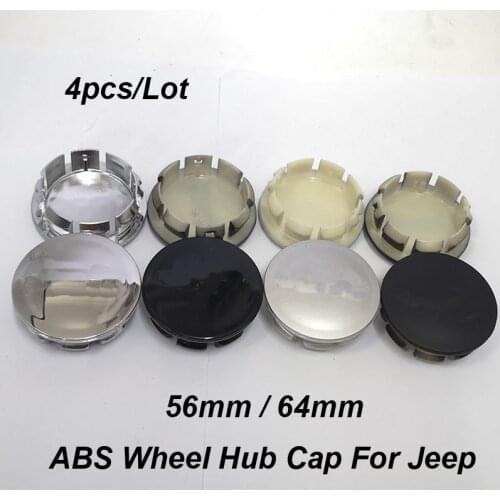 4pcs/set 56mm 64mm 6.4cm for Jeep Cherokee Liberty Rubicon Wrangler Auto Car Wheel Center Hub Cover Cap Badge Glossy/matte/black