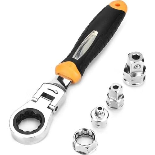 5pcs Adjustable Ratchet Wrench 1/4" 3/8" 1/2" CR-V Sleeve Adapter Set RTW-5 Wrench Spanner Auto Repair Tools Hand Tools