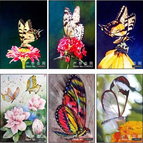 5D Diamond Paintings Flowers And Butterflies Diamond Pattern 3d DIY Pictures Needlework Diamond Mosaic Craft Home Decoration