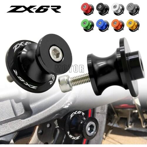 8MM For Kawasaki ZX6R 2013-2018 ZX-6R ZX 6R 6 R CNC Motorcycle Rear Swingarm Sliders Spools Stand Screws Swing Arm Protection M8