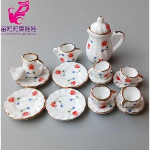 1/6 BJD doll house accessories various ceramic tableware of different colors for 11.5 "doll house decoration