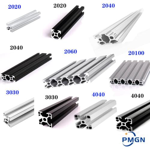 1pc 2020 2040 2080 201000 3030 4040 T-Slot Aluminum Profile Extrusion 100mm 150mm 200mm 250mm 300mm 350mm for DIY 3D Printer CNC