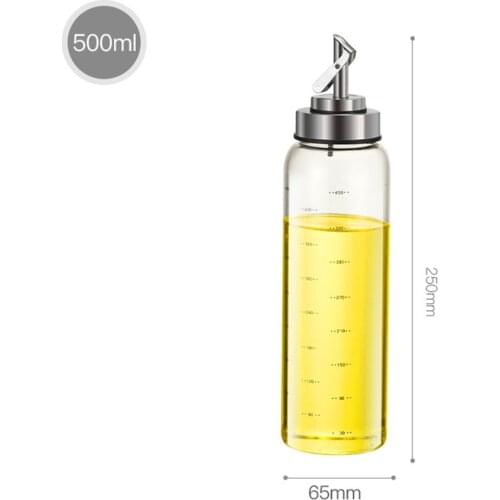 Auto Flip Olive Oil Dispenser Bottle 500ml Glass Oil Bottle Cruets No Drip, Oil Container for Vegetable Olive Oil