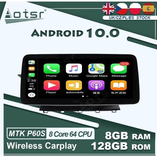 12.5 inch Android 10 8G+128G Car GPS Navigation Multimedia Player For Mercedes Benz GLK Class X204 2008+ 4G LTE Wireless carplay