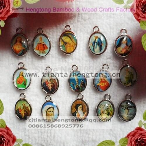 Free ship 90pcs/set Assorted twelve images rosary bracelet pendant,DIY jewelry accessory,Jesus Christianism Icon Charm Pendant