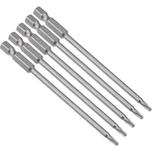 UXCEL 5PCS 1/4" Hex Shank T10/15/25/40/5/6/8/40 Magnetic Security Torx Screwdriver Bits 100/50/75mm Replace Phillips Screwdriver