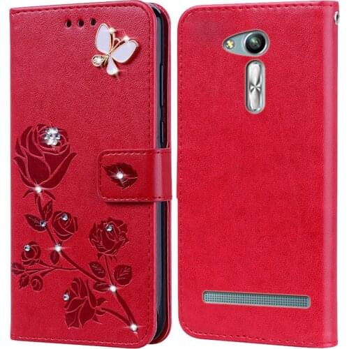 Flip Phone Case Cover for Asus Zenfone Go ZB450KL ZB452KG X014D X009D X009DD Bling Flower 3D Diamond Premium Leather Wallet Case