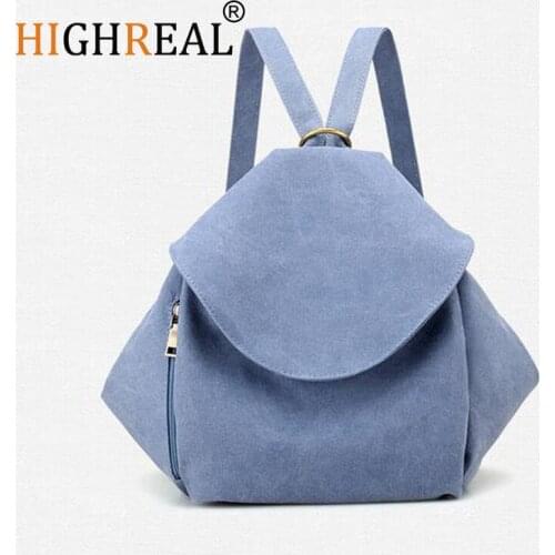HIGHREAL Teenage Girls Backpack Student Canvas Travel Bag Women Casual School Bags Patchwork Rusksack J180