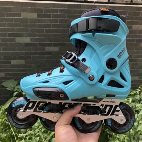 JK Original 2018 Powerslide Imperial Florescent Light Professional Slalom Inline Skates Roller Free Skating Shoes Sliding Patine