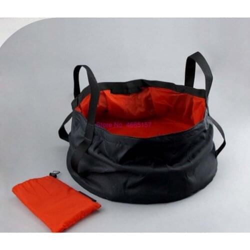 By dhl 200pcs hot 8.5L Portable Ultralight Outdoor Folding Washbasin Fishing Bucket Water Bag Foot Bath Hiking Survival Kits