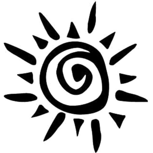 Tribal Tattoo Sun Fashion Vinyl window-styling Sticker13.6x14.3cm