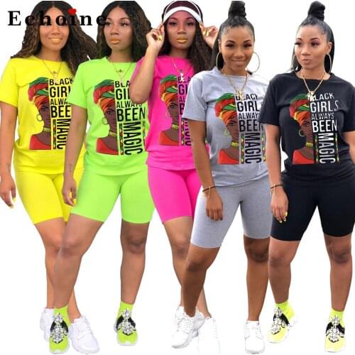 Fashion Casual Sports Women Two-Piece Set Letter Printed Short-Sleeve Round Collar T-shirt Tops Shorts Jogging Suits Tracksuit