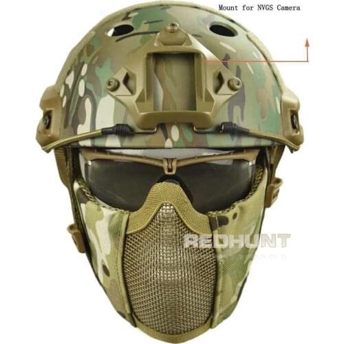 Paintball Fast Helmet Hunting Tactical Half Face Mask for Shooting Airsoft Mesh Breathable Eye Protective Mask