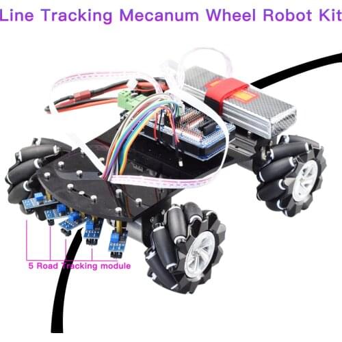 Line Tracking Smart RC Mecanum Wheel Robot Car Omni-Directional for Arduino with 12V Encoder Motor DIY Project STEM