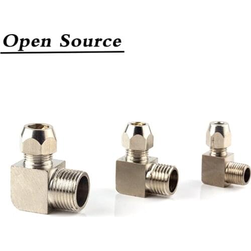 Pneumatic Fittings Male Thread 1/8" 1/4" 3/8" 1/2" Elbow Brass Fit 4 6 8 10 12mm OD Tube Coupler Adapter Connector