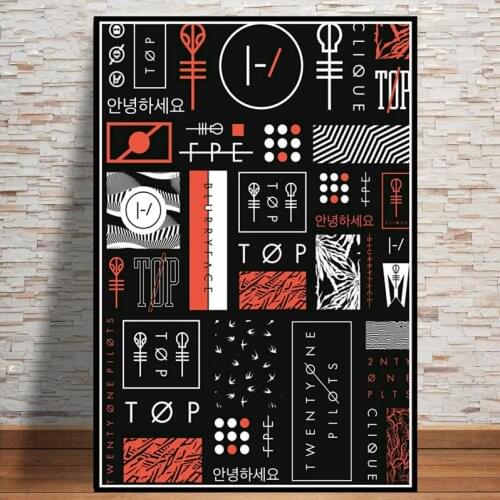 Hot Abstract Twenty One Pilots Rock Music Band Stars Poster Art Modern Painting Wall Pictures For Living Room Home Decor