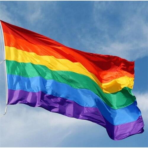 3x5 FT Rainbow Flag Polyester Lesbian Gay Pride LGBT Home Decor Banner 90cmx150cm