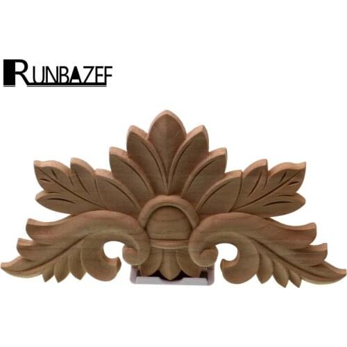 RUNBAZEF Home Decoration Accessories Furniture Corner Wooden Applique Decor Frame Wall Door Woodcarving Decal Figurine Ornaments