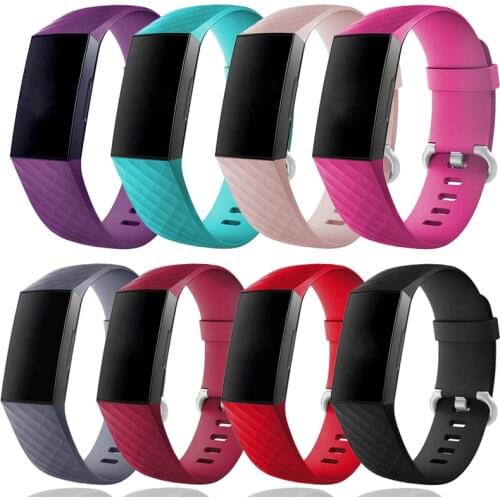 13 Colors Diamond silicone bracelet Men Women Strap for Fitbit Charge 3 Smartwatch Replacement Bands for fitbit charge 4 Correa